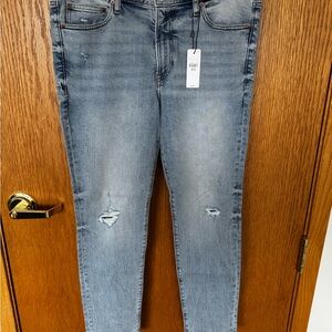 Express Men’s Distressed Stonewashed Skinny Jeans